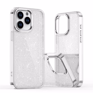 Spīdīgs viedtālruņa apvalks iPhone 16 Pro - caurspīdīgs ar spīdumiem