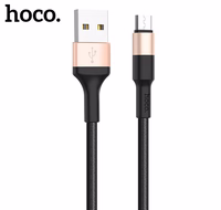 USB kabelis Hoco X26 microUSB 1.0m melns-zelts