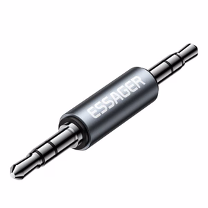 Adapteris Essager AuX melns (In: Male AUX / Out: Male AUX)