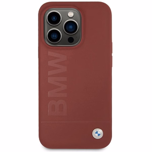 BMW silikona lielais logotips magnētiskais viedtālruņa apvalks iPhone 15 Pro - sarkans