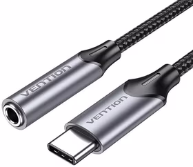 Adapter Vention BGMHF USB-C M do 3.5mm Jack 1M (pelēks)