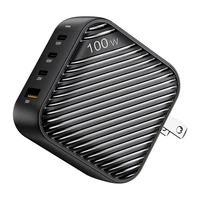 INVZI GanHub 3x USB-C + USB sienas lādētājs, 100 W, ES/UK/AU/ASV (melns)