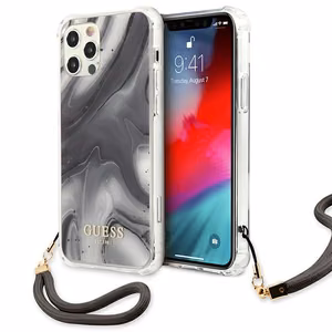 Guess GUHCP12LKSMAGR iPhone 12 Pro Max 6.7" pelēks/pelēks cietais apvalks Marble kolekcija