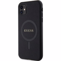 Guess GUHMN61PSAHMCK apvalks iPhone 11 / Xr - melns Saffiano MagSafe