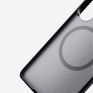 Nillkin Super Frosted Shield Pro magnētiskais MagSafe saderīgs maciņš priekš Samsung Galaxy S26 Ultra caurspīdīgi melns