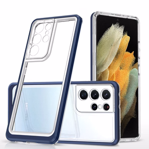 Clear 3in1 viedtālruņa apvalks Samsung Galaxy S23 Ultra silikona apvalks ar rāmi zils
