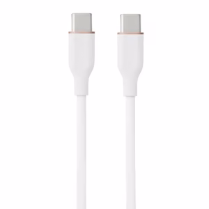Silicone Kabelis USB Type-C - Type-C, 60W, (balts, 2m)