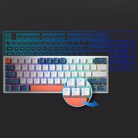 Machenike K500-B61 Vadu mehāniskā spēļu tastatūra ar apgaismojumu, Red Switch - balts un zils