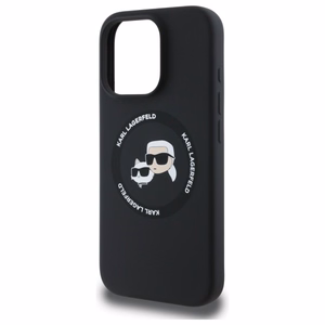 Karl Lagerfeld KLHMP16XSKCHTCK iPhone 16 Pro Max 6.9" cietais silikona viedtālruņa apvalks ar Karl & Choupette apdruku un Magnētisko MagSafe funkciju, melns