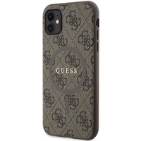 Guess GUHMN61G4GFRW iPhone 11 6.1" / Xr brūns/brūns cietais apvalks 4G kolekcija ādas metāla logotips Magnētiskais