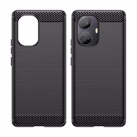 Carbon Case viedtālruņa apvalks Realme 10 Pro+ elastīgs silikona oglekļa pārklājums melns