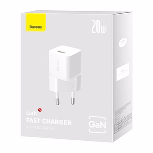 Mini sienas lādētājs Baseus GaN5 20W (balts)