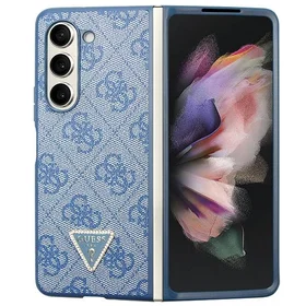 Guess 4G trīsstūris strass viedtālruņa apvalks Samsung Galaxy Z Fold 5 - zila