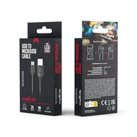 Maxlife kabelis USB - microUSB 1,0 m 2A melns