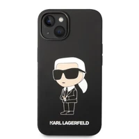 Karl Lagerfeld KLHMP14MSNIKBCK iPhone 14 Plus 6.7" melns silikona viedtālruņa apvalks Ikonik, magnētiskais (MagSafe)