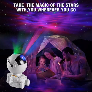 LED 3D galaxy and star projector Reach Mini Astronaut, white