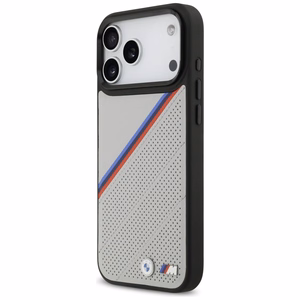 BMW M Tricolor Metal Logo MagSafe Case for iPhone 17 Pro Max - Gray