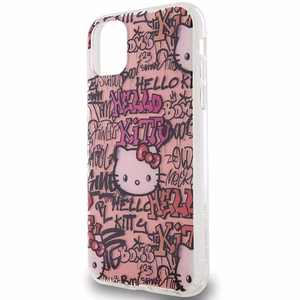 Hello Kitty IML grafiti viedtālruņa apvalks iPhone 11 / Xr - rozā