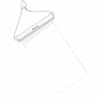 Ūdensnecaurlaidīgs tālruņa futrālis Baseus AquaGlide ar cilindrisku slīdošo slēdzeni (balts)