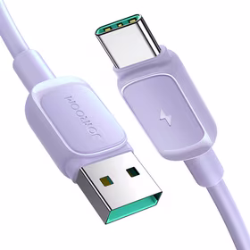 Joyroom Multi-Color Series A14 USB-A / USB-C 3A 1.2 m kabelis - violets