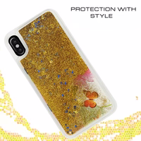 Zizo Liquid Glitter Star maciņš iPhone X (Butterflies)