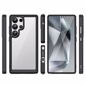 Viedtālruņa apvalks (m) ar Gel Frame Samsung Galaxy S25 Ultra - melns (m)