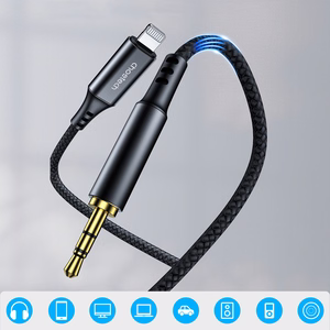 Choetech AUX007 Lightning / mini jack 3.5mm kabelis 1m melns
