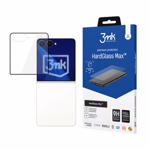 3mk HardGlass Max melns – tālruņa ekrāna aizsargs modelim Samsung Galaxy Z Flip 8 (front)