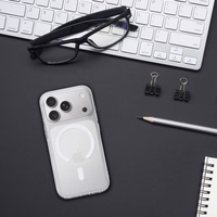 Iphone 17 Pro Max - akriliskais magnētiskais viedtālruņa apvalks telefonam - caurspīdīgs