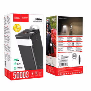 Portatīvais lādētājs Hoco J86A 22.5W Quick Charge 3.0 50000mAh melns