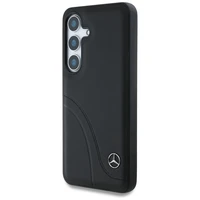 Mercedes Ādas Izliekuma šuves apvalks Samsung Galaxy S25 - melns