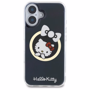 Hello Kitty IML Jautrā lente magnētiskais iPhone 16 viedtālruņa apvalks - melns