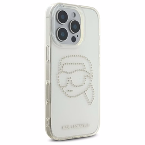 Karl Lagerfeld KLHCP16XHKHDCELT iPhone 16 Pro Max 6.9" caurspīdīgs cietais apvalks IML Rhinestones Karl galva