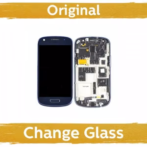 LCD displejs saderīgs ar Samsung I8190 S3 Mini ar rāmi balts (atjaunots: Ķīna)