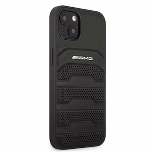 AMG ādas iespiestu līniju apvalks iPhone 13 mini - melns