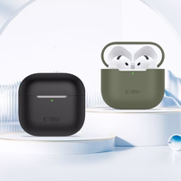 Tech-Protect silikona apvalks Apple AirPods 4 austiņām - pelēks