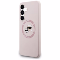Karl Lagerfeld Silicone Karl & Choupette Heads MagSafe macins Samsung Galaxy S25 FE - roza