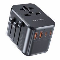 Universālais ceļojumu lādētājs Awei C-39 35W GaN 2xUSB-A/3xUSB-C melns