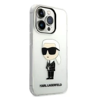 Karl Lagerfeld Ikonik Karl viedtālruņa apvalks iPhone 14 Pro Max - caurspīdīgs