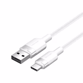 USB 2.0 A uz USB-C 3A kabelis Vention CTNWH 2M (balts)
