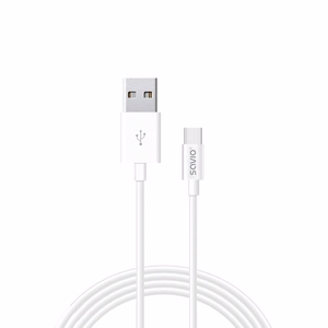 Savio CL-125 USB kabelis USB 2.0 1 m USB A USB C balts