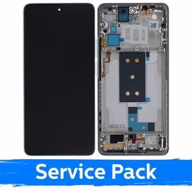 LCD Displejs Saderīgs ar Xiaomi 11T (11T Pro) Ar Frame / Moonlight Balts / (Service Pack)
