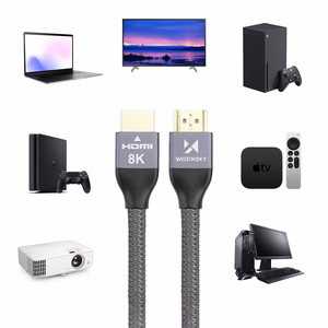 Kabelis (m) HDMI 2.1 8K 60 Hz 48 Gbps / 4K 120 Hz / 2K 144 Hz 2 m sudrabains (m) (WHDMI-20)
