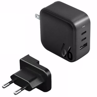 ENERGEA tīkla lādētājs 1xUSB+2xUSB-CPD-PPS-QC 3.0 66W 2C1A melns US+EU Travelite GAN66