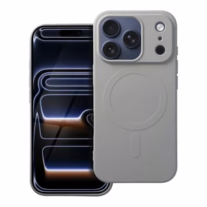 Чехол для iPhone 17 Pro силиконовый Mag Cover совместимый с MagSafe (большое отверстие) титановый