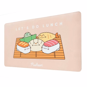 Pusheen Sushi Roll XXL PU ādas spēļu un galda paklājs, 60 × 35 cm