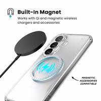 Speck Presidio Perfect-Clear Magnet - Samsung Galaxy S26 MagSafe maciņš (Clear/Clear/sudrabs)