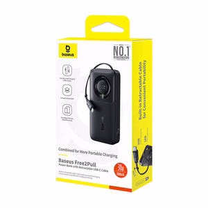 Portatīvais lādētājs Baseus OS Free2Pull 10000mAh 30W + kabelis (melns)