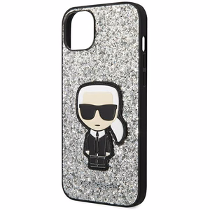 Viedtālruņa apvalks Karl Lagerfeld KLHCP14MGFKPG iPhone 14 Plus 6.7\" sudrabains / sudrabains Glitter Flakes Ikonik