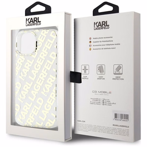 Karl Lagerfeld IML Fullover Logo viedtālruņa apvalks iPhone 15 / 14 / 13 - zelts